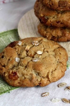Cookies chocolat blanc et flocons d'avoine