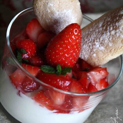 Verrine express fraise menthe