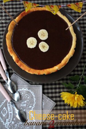 Cheesecake à la banane, sauce au carambar