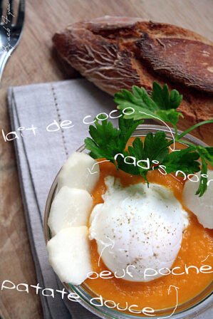 Œuf poché sur velouté de carotte