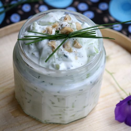 concombre brousse, ciboulette et noisette