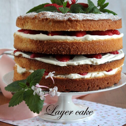 Layer cake façon Sponge cake fraise chantilly