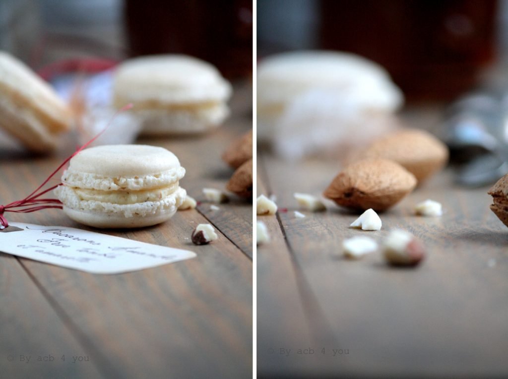 Macarons goût amande à la fève tonka et amaretto