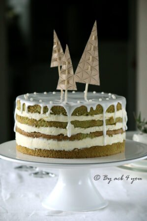 Naked cake matcha citron vert de Noël