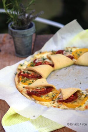 Tarte couronne tomate mozzarella et thym