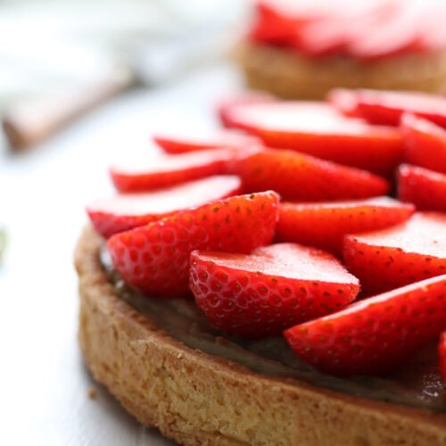 Tarte aux fraises matcha verveine