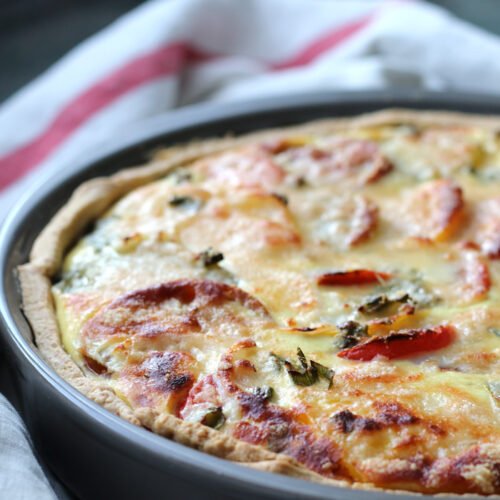 Quiche tomates, moutarde et parmesan