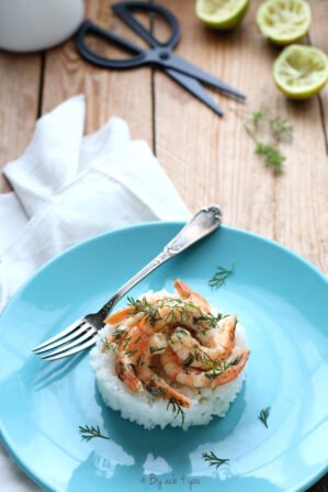 Crevettes à l'aneth et citron vert