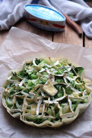 Tarte croustillante au pak choï et fromage