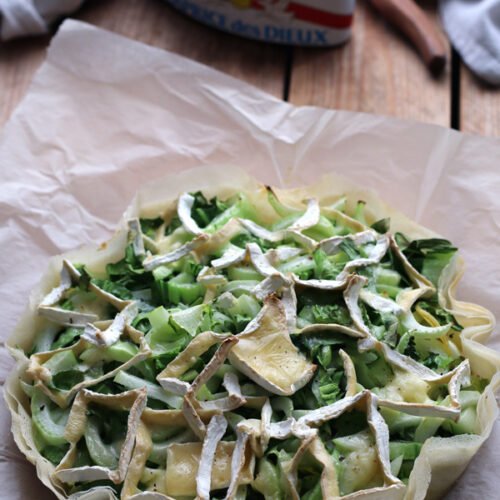 Tarte croustillante au pak choï et fromage