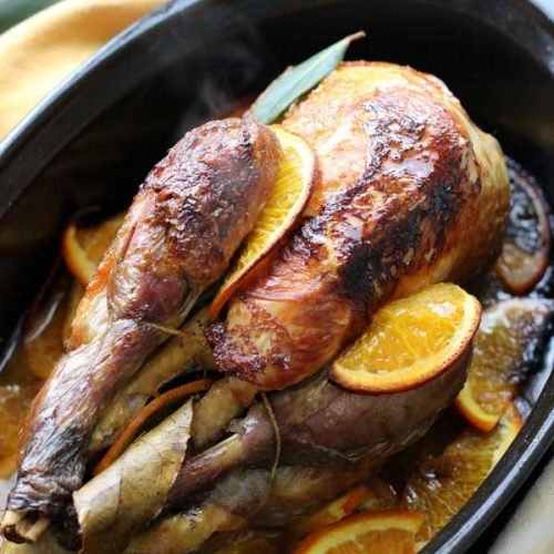 Pintade à l’orange cuisson au four