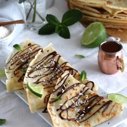 Crêpes coco chocolat et citron vert