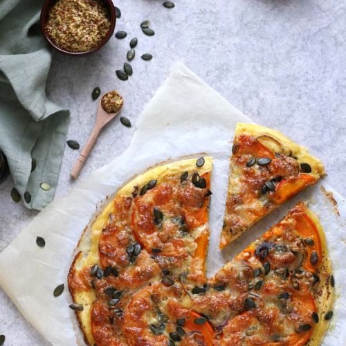 Pizza potimarron et graine de courge
