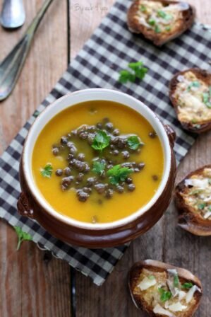 Velouté de carottes aux lentilles