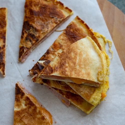 Quésadillas œuf jambon fromage