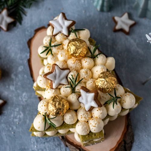 christmas tree cake au thé matcha et citron vert