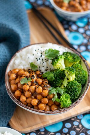 pois chiches sauce soja sésame et brocoli