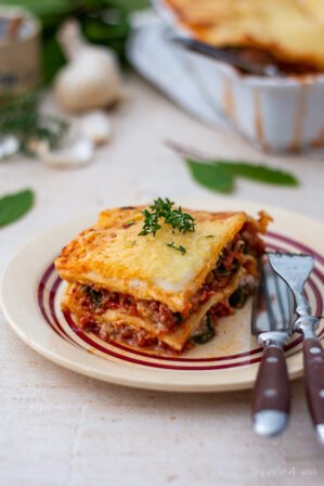 lasagnes bœuf et fanes de radis