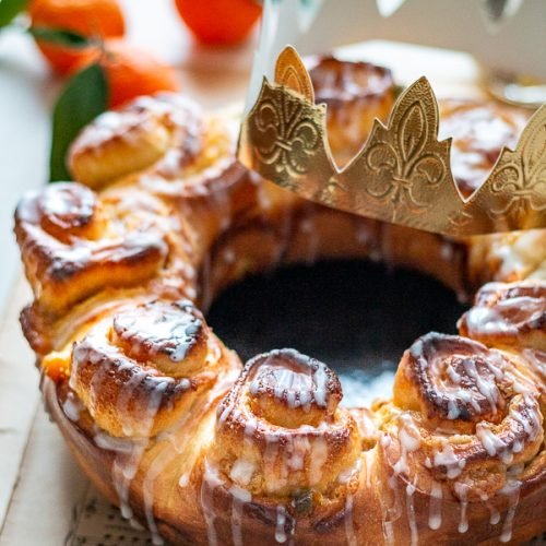 brioche couronne des rois à la crème de calisson