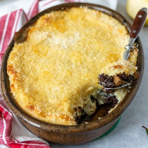 parmentier de boudin noir aux 2 pommes