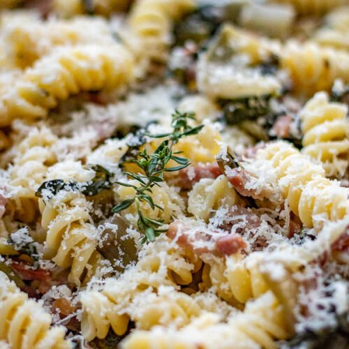 Fusilli blettes et lardons