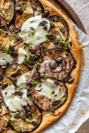 tarte aubergine mozzarella