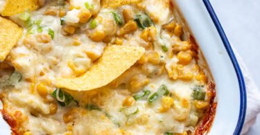 Korean Corn Cheese and tortilla chips