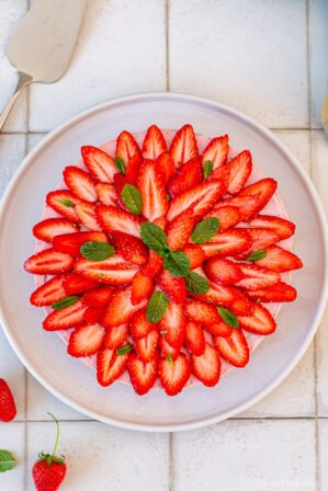 cheesecake fraise menthe sans cuisson