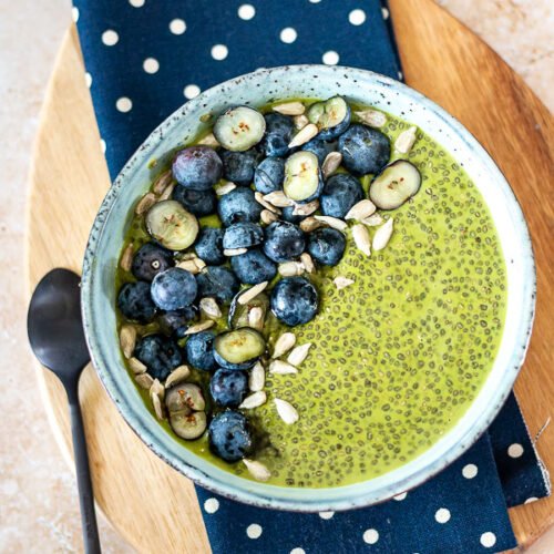 chia pudding au matcha