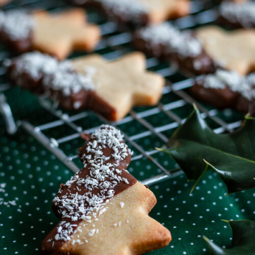 Les sapins sablés de Noël chocolat coco