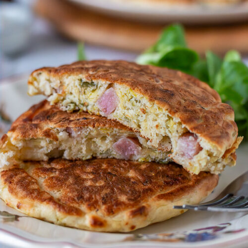 pancakes salés poireaux jambon comté
